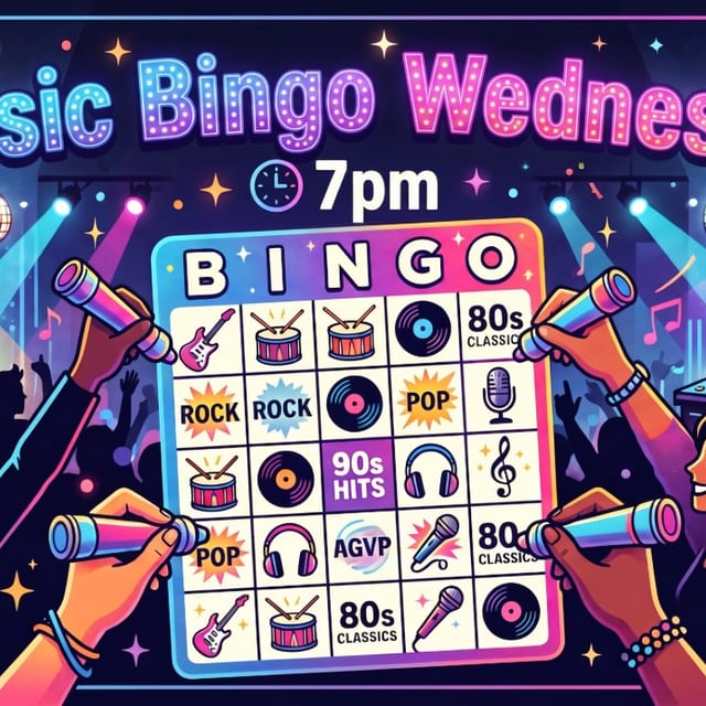 Wednesday Music Bingo - 7 pm